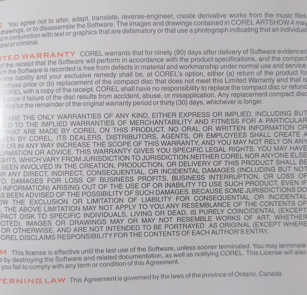 Corel Art Show 4 PC CD-ROM Photo Editing Software Art