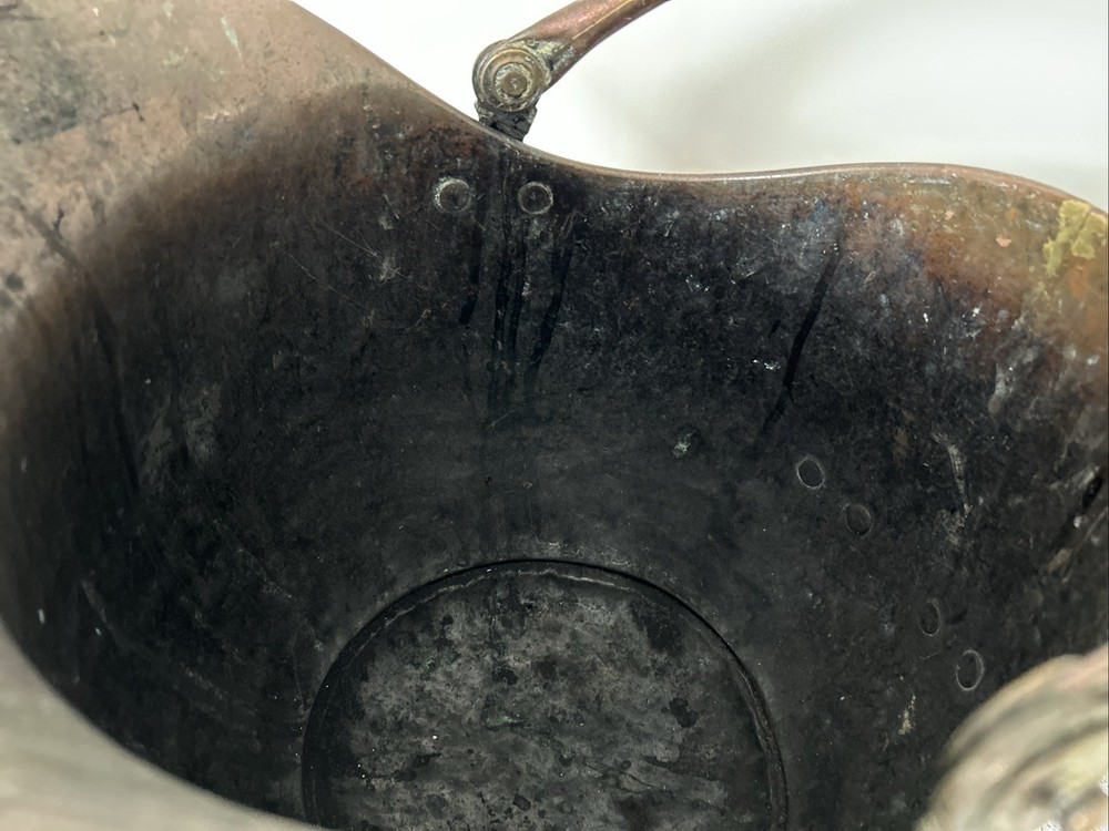 Victorian Copper Helmet Coal Scuttle