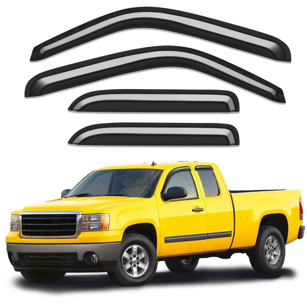 Extra-Thick Window Rain Guards Fit For Chevy Silverado/GMC Sierra 1999-2006 E...