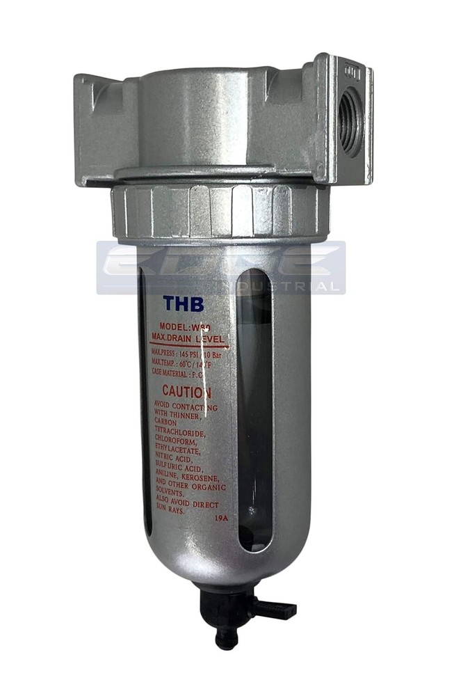 Moisture Removing Particulate Filter for Compressed Air, 2.7oz Bowl, 3/8" NPT
