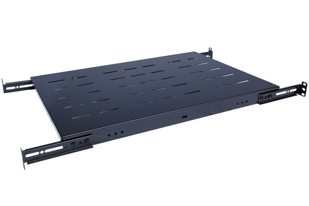 19" Rack Mount Fixed Rack Server Shelf 1U-Adjustable from 24"-29"