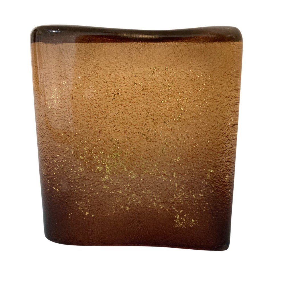 Croscill Gold-Flecked Amber Colored Square Tissue Holder