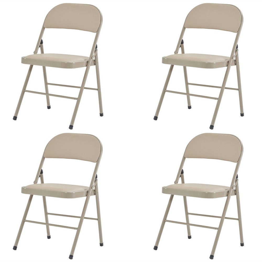4pcs Elegant Foldable Iron & PVC Chairs for Convention & Exhibition Light -
