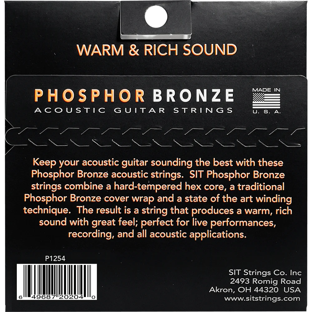 6 Sets! SIT Strings P1254 Light Phosphor Bronze Acoustic .012-.054