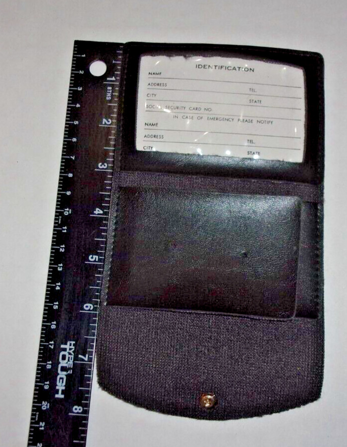 LEATHER MILITARY ID WALLET HOLDS ID CARD