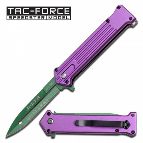 TAC-Force "Why So Serious?" Purple Folding Knife