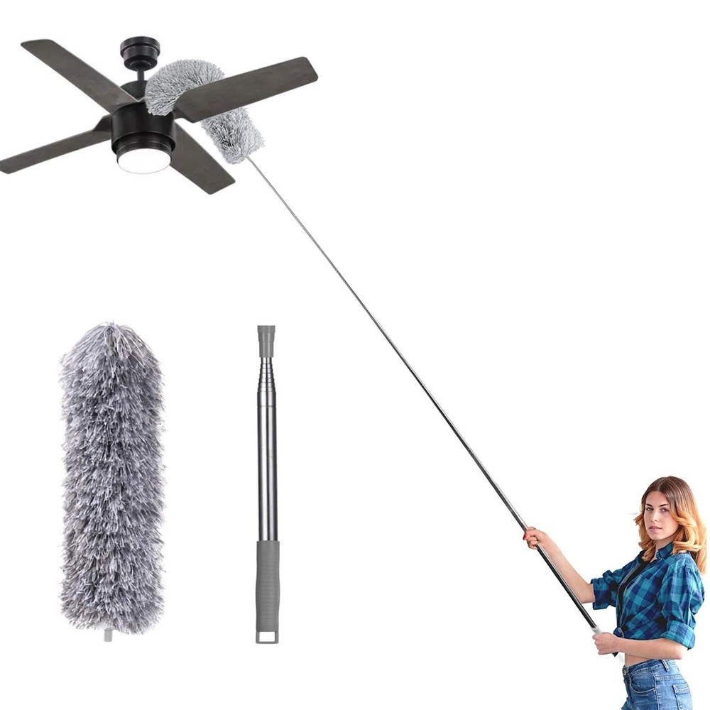 Microfiber Feather Duster, Extendable Cobweb Duster with 100 inches Extension...