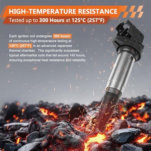 Ignition Coil Pack 4 PCS Set Compatible with Mini Cooper 2007-2007 L4 1.6L
