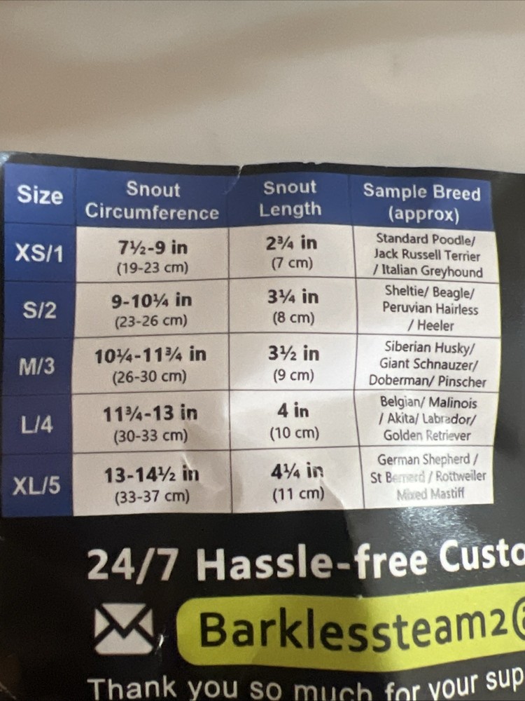 Dog Muzzle 3 Medium Black Adjustable Straps 3M Size