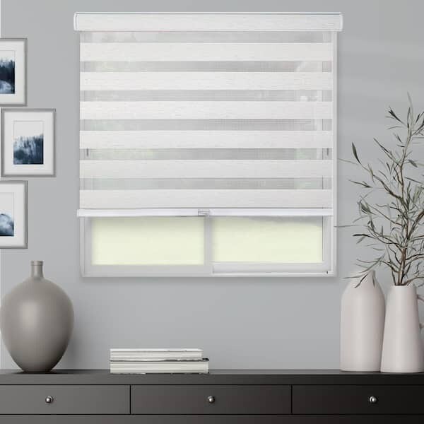 Chicology Cordless Light Filtering Dual Layer Zebra Roller Shade - Basic Natural