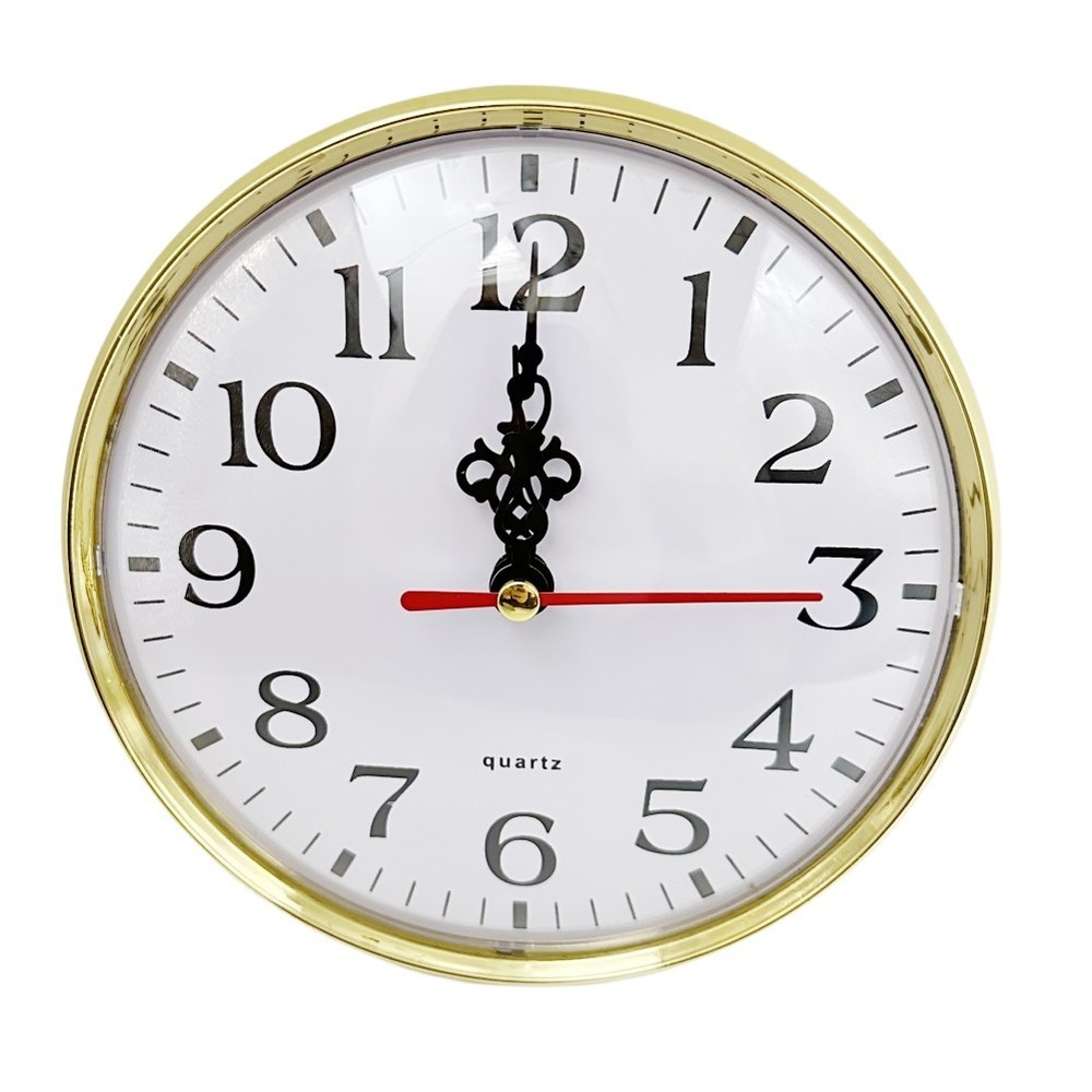 Easy to Read 130MM Quartz Clock Insert Gold Arabic Numeral Replacement