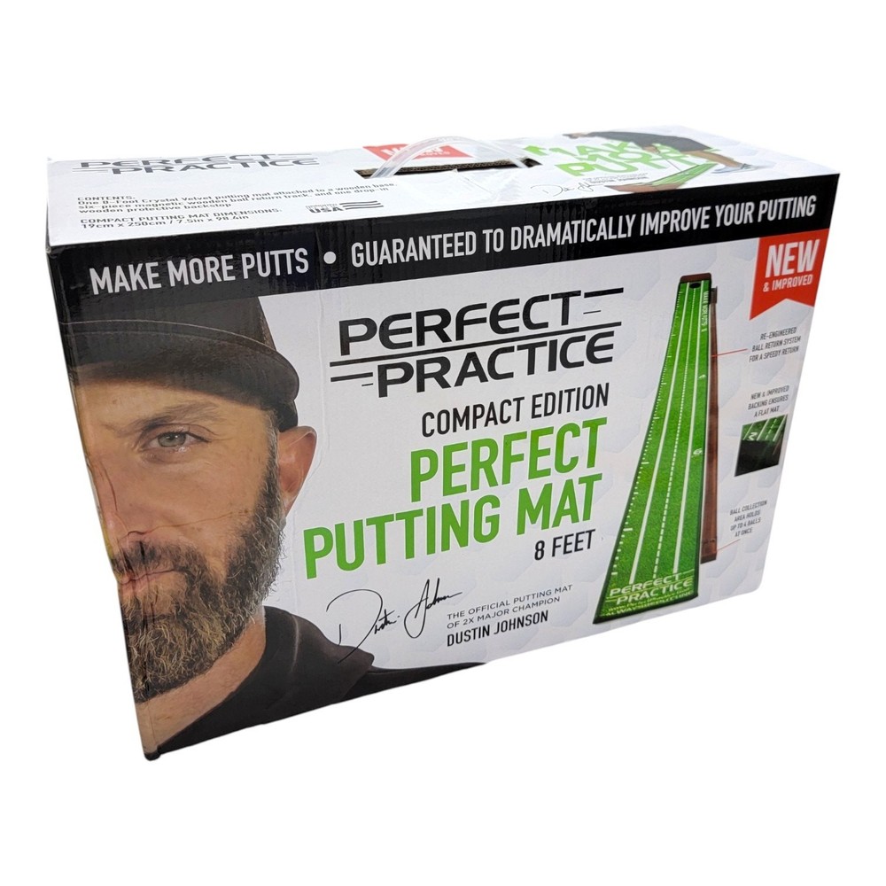 NIB Perfect Practice Compact Edition Putting Mat 8ft Golf Training Aid Johnson