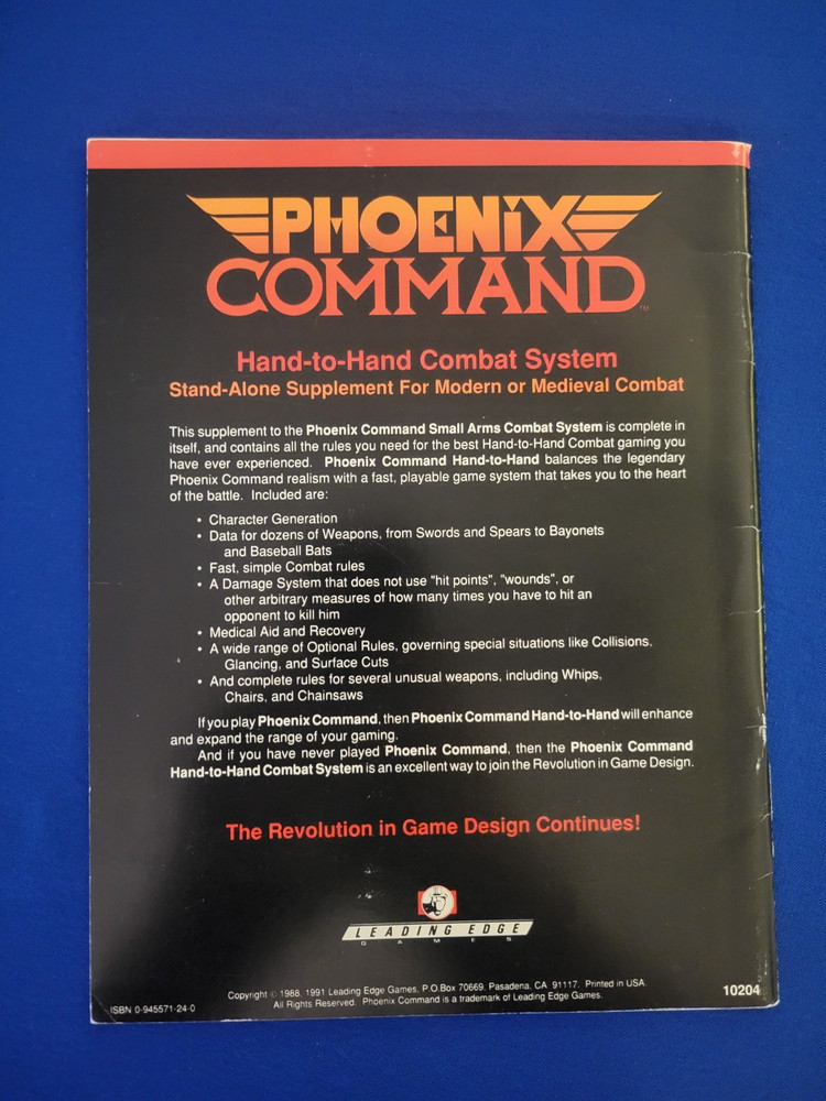Phoenix Command Hand-to-Hand Combat System - Leading Edge Games