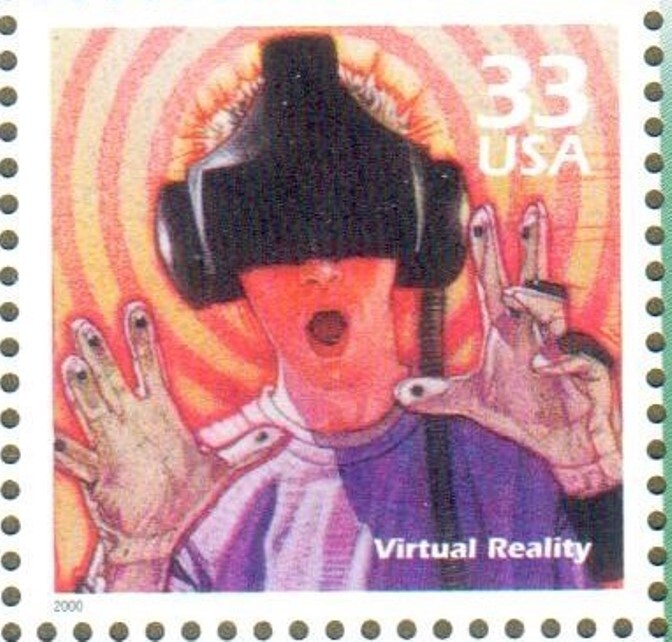 US Postage Stamp Computer Virtual Reality Introduced Celebrate the Century 1990