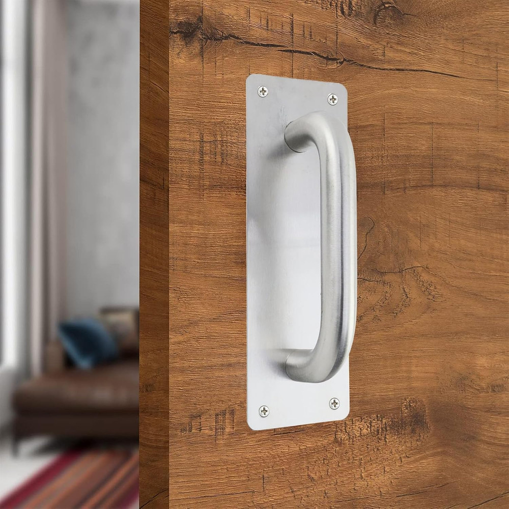 Door Pull Handle with Plate Stainess Steel Heavy Duty Barn Door Handle Push Pull