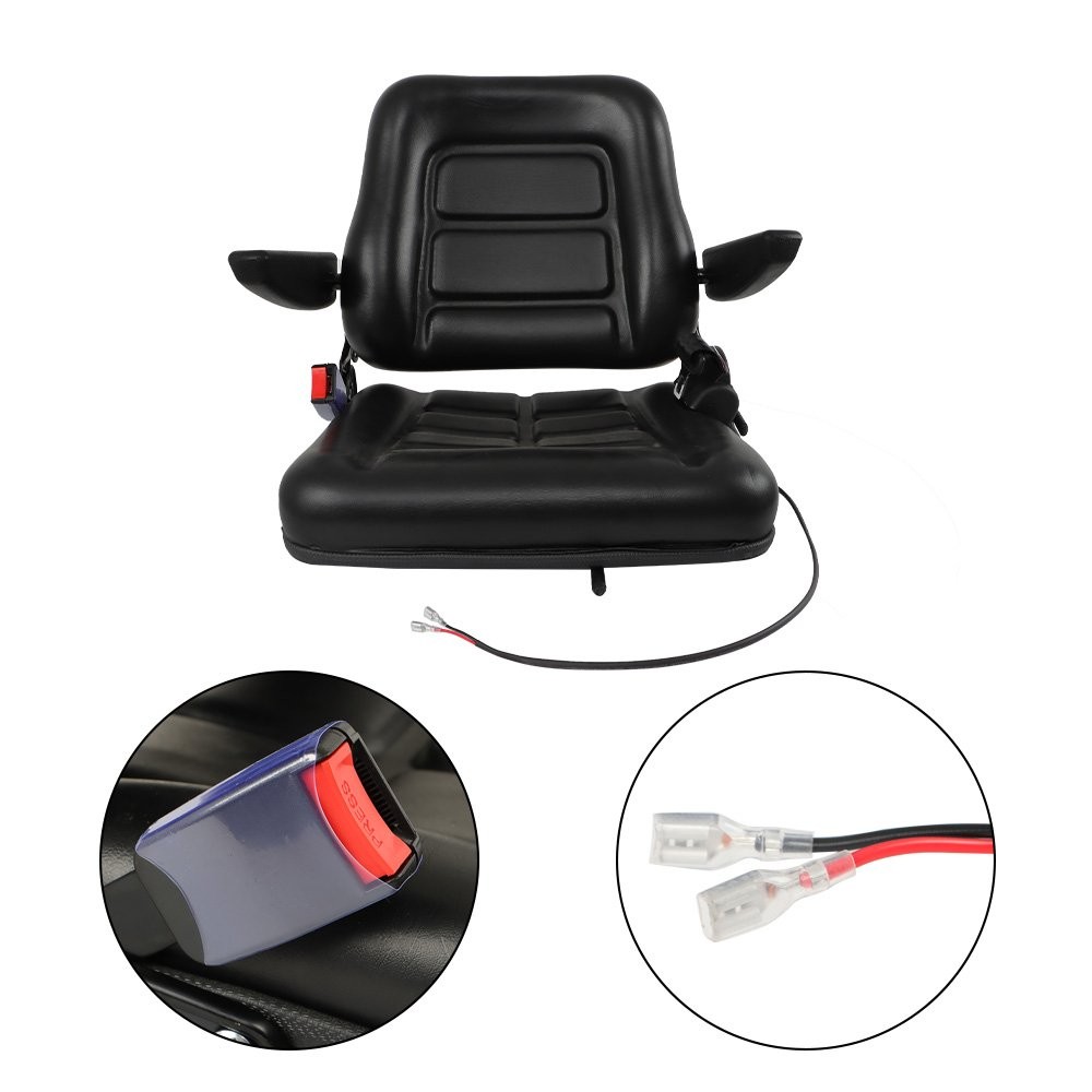 Universal Fold Down Forklift Seat with Retractable Safety Belt  Armrest