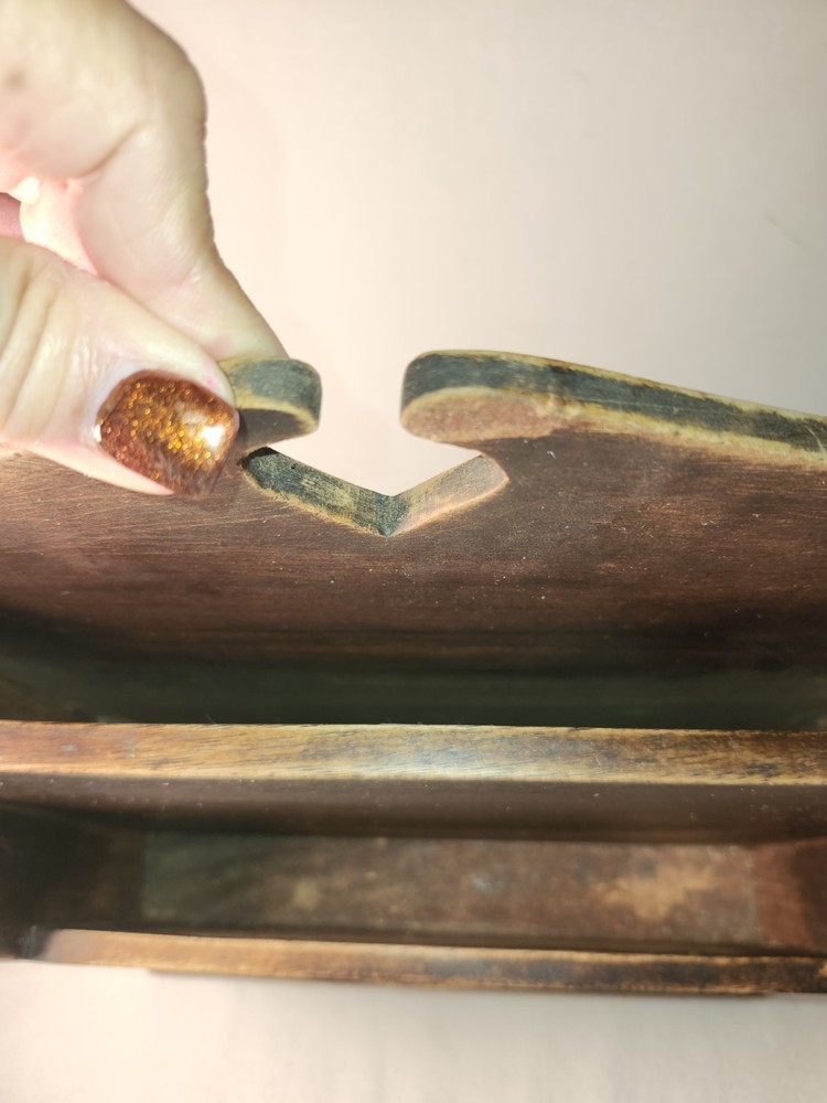 VINTAGE SOLID WOODEN LETTER HOLDER FOR MAIL