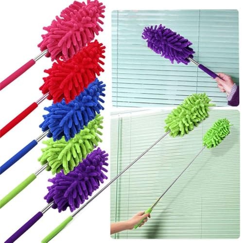 Microfiber Mini Duster Cleaning Brush Dust Cleaner Hand Duster Extendable Green