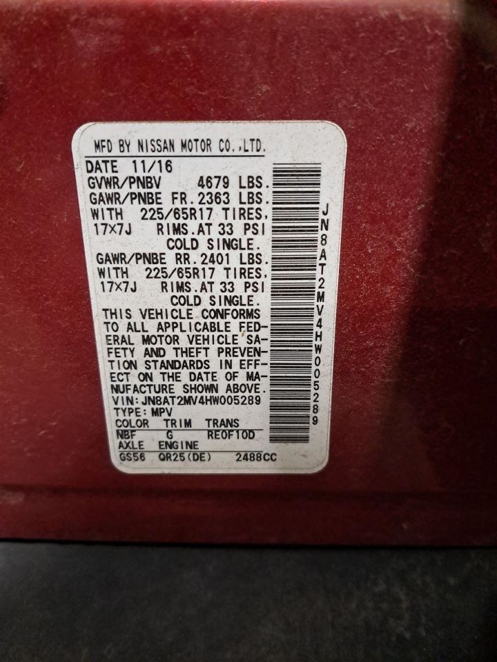 Lh Driver Side 2017 Rogue Camera/Projector Sku#4354720