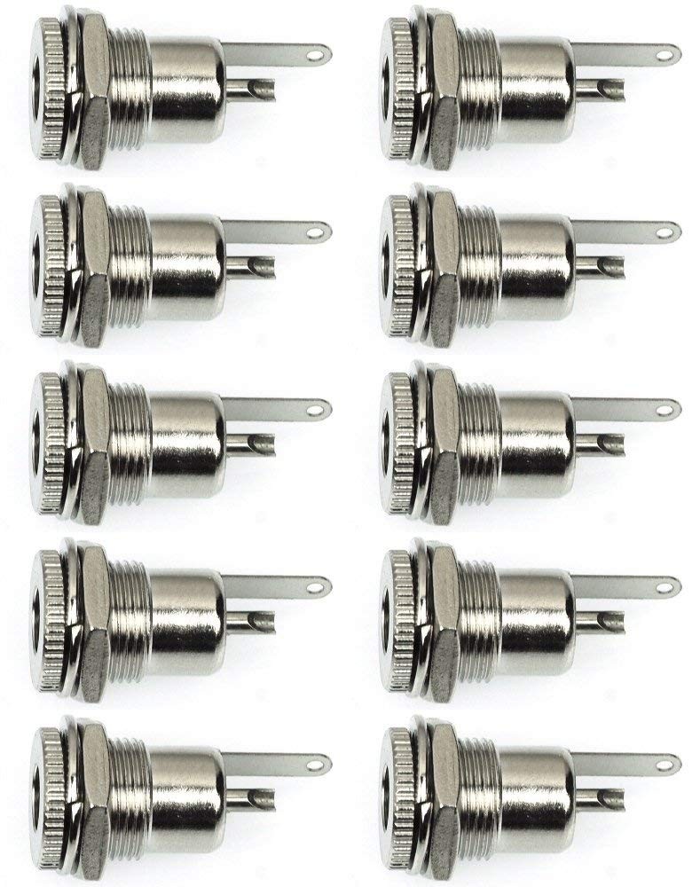 CESS DC Power Jack Socket 5.5 x 2.1mm, Threaded Female Panel Mount Connector...