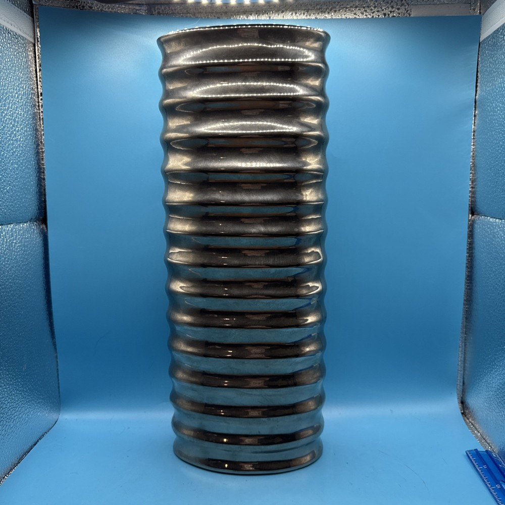14" Silver Vase Oval