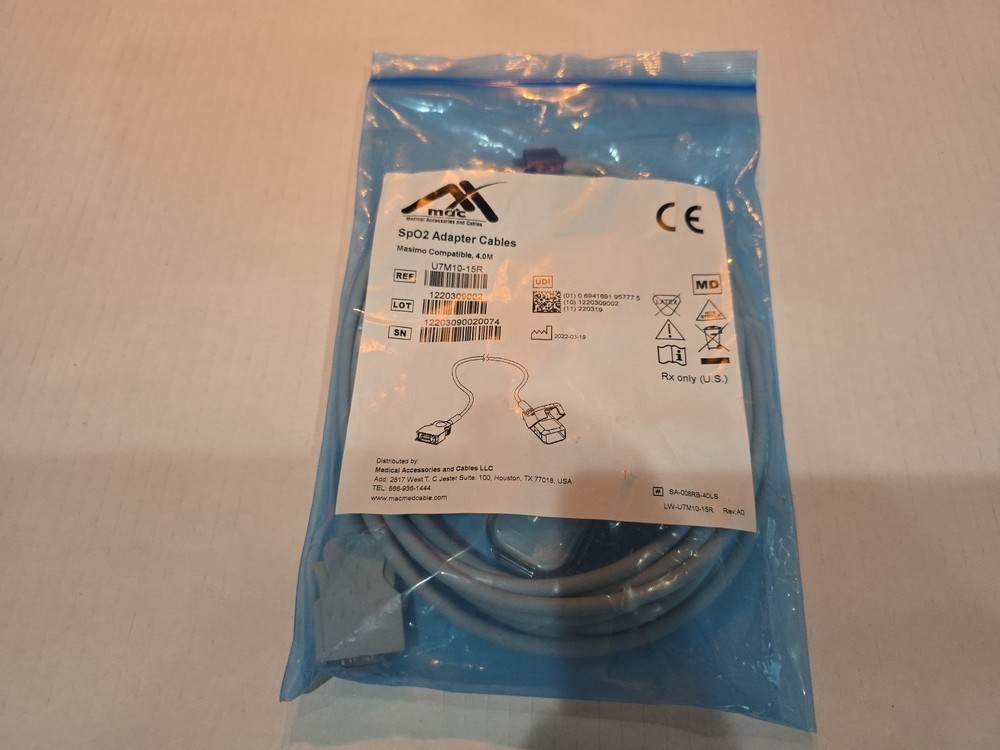 U7M10-15R SpO2 ADAPTER CABLE - MASIMO COMPATIBLE, 4m - NEW