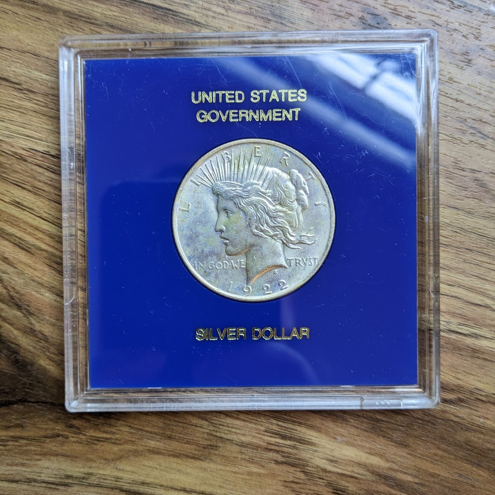 1922 Silver Peace Dollar Coin In Case