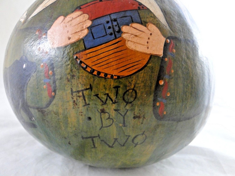 Noah's Ark Hand Painted Gourd Art Decor
