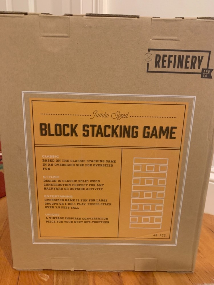 REFINERY Block Stacking Game 48 Piece Jumbo sized 3.5ft tall