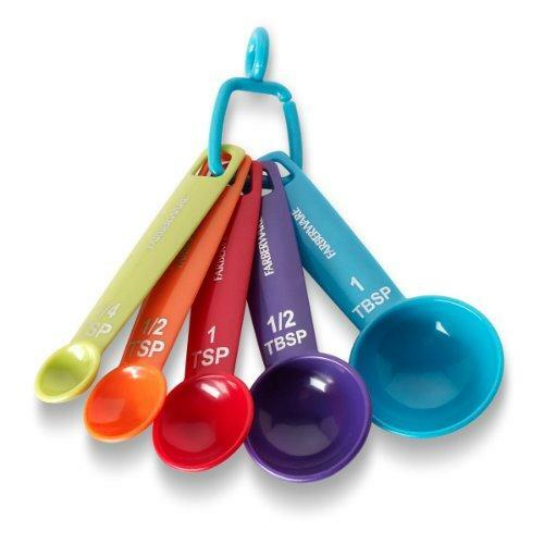 Farberware Color Set of 5 Measuring Spoons and 4 Cups MultiColor Durable Plastic