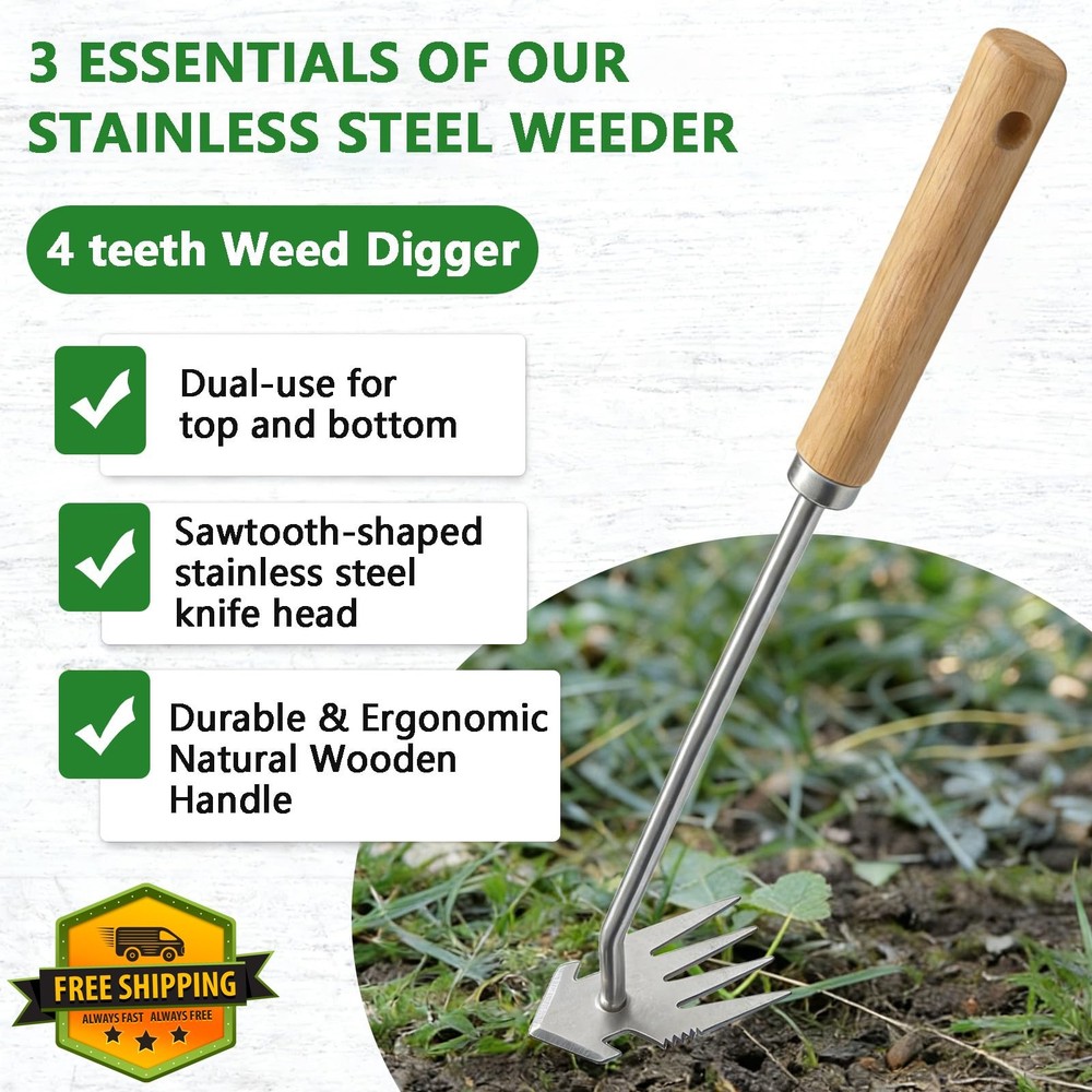 Doubleggs Weed Puller Tool 3 Pack Garden Patio Sidewalk Weeding Tools