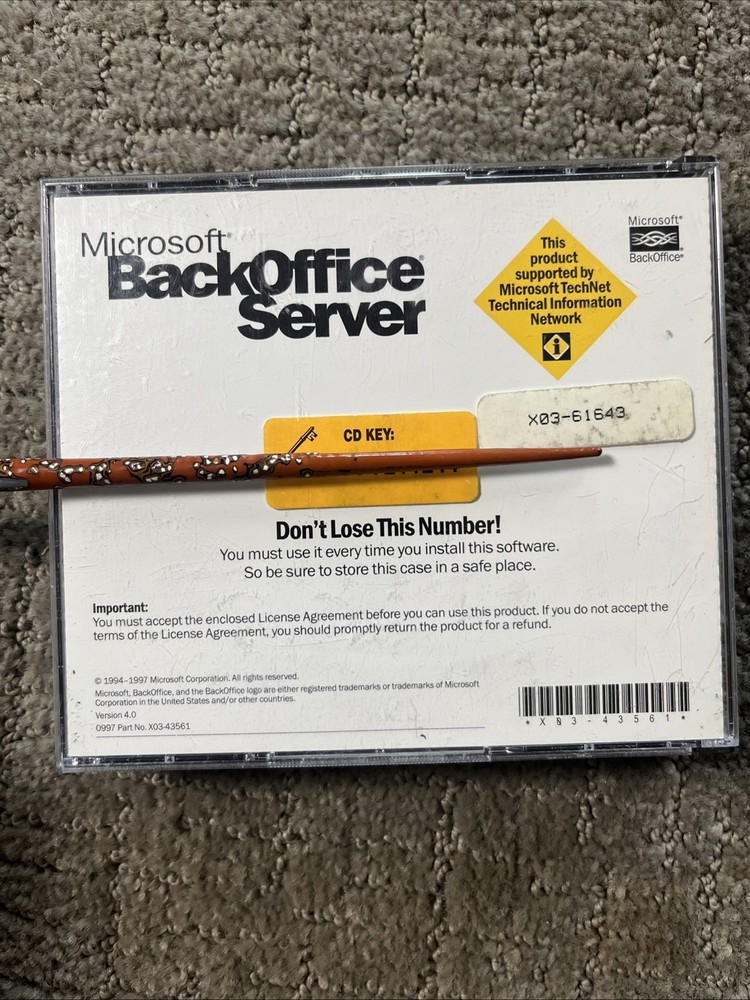 Microsoft BackOffice Server Complete 5 Disc 10 Client With Key