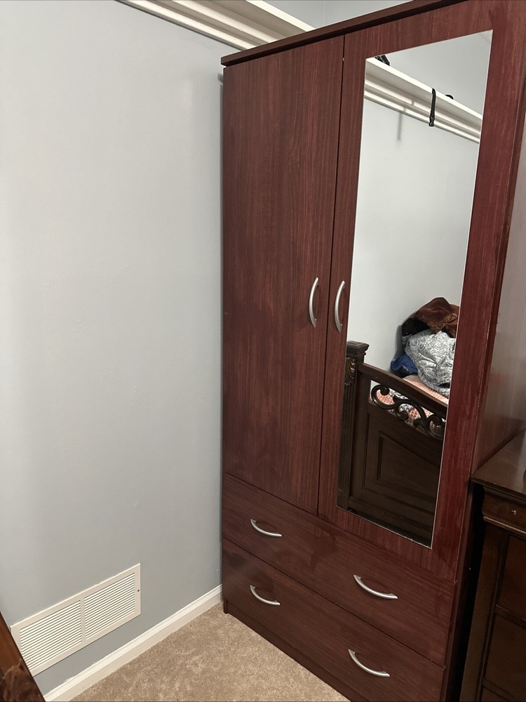 2 Door Wood Wardrobe