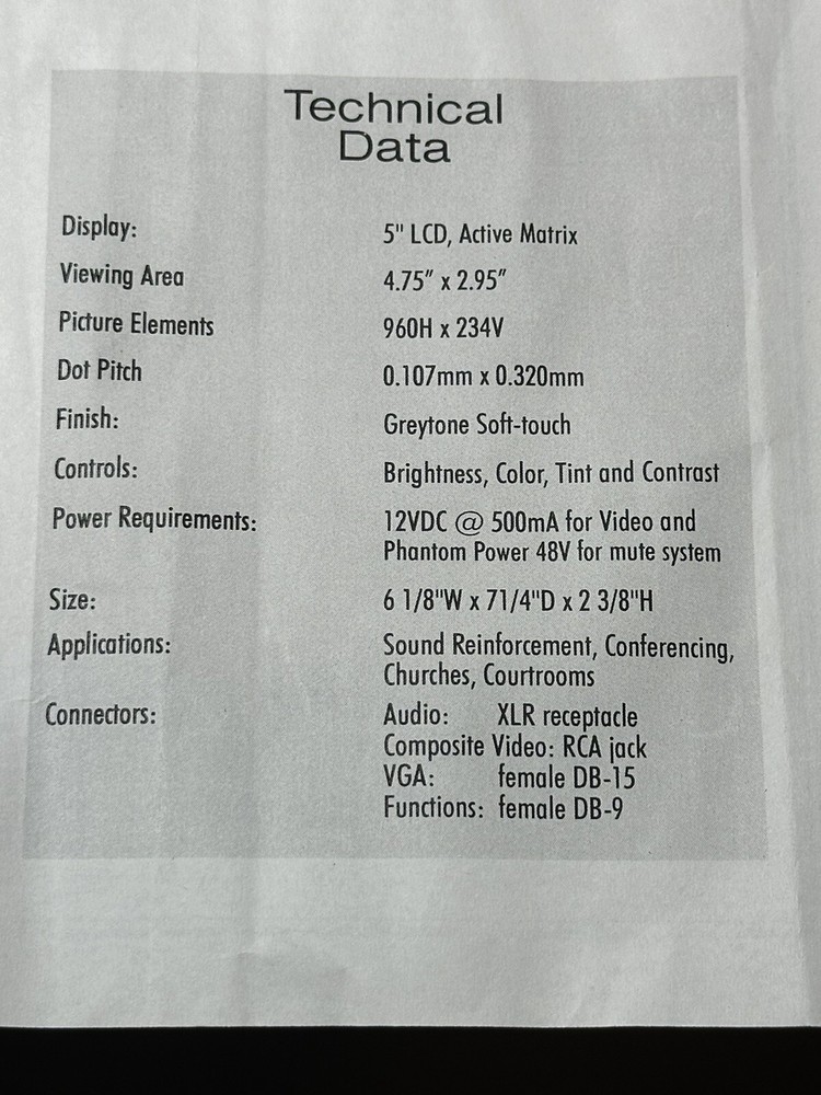 Marshall Electronics AV1000 Video Control Center