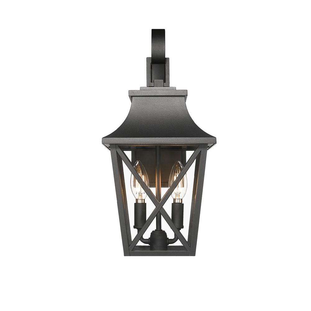 Outdoor Wall Lantern with 2-Light, Modern Waterproof Farmhouse Sconce (1 Pack)
