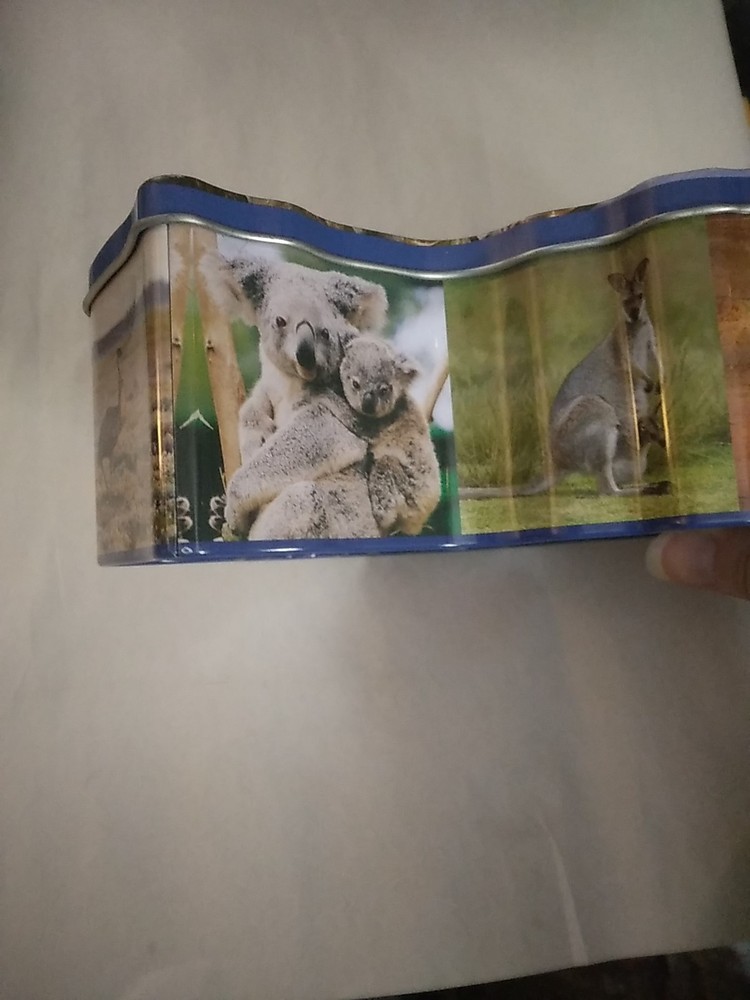 Australia Shaped Lidded Tin Box Sydney Outback Koala Decorative