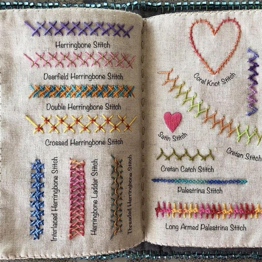The Ultimate Embroidery Learning Book,Embroidery Stitch Book with Multiple Sewin