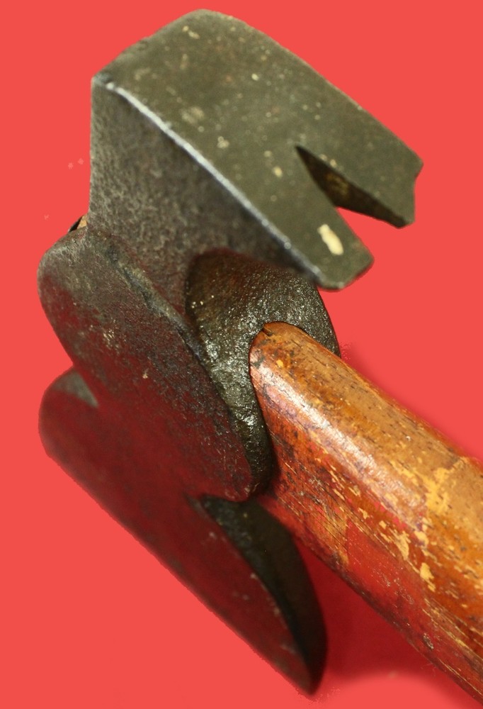 Antique Plumb Claw Hatchet Original Red Handle & Label