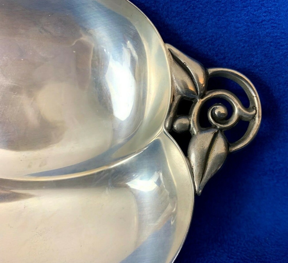 Vintage Tiffany & Co. Makers Sterling Silver Leaf Candy / Nut Dish / Bowl