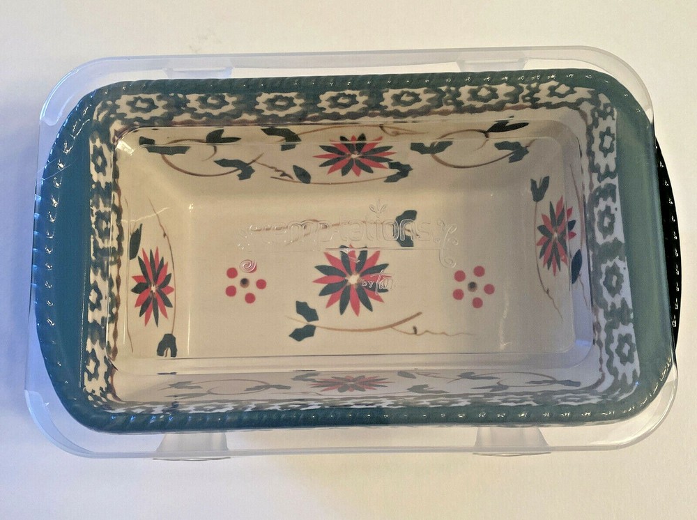 Temp-tations Old World 12oz Mini Loaf Pan with Lid Oven Bake Ware