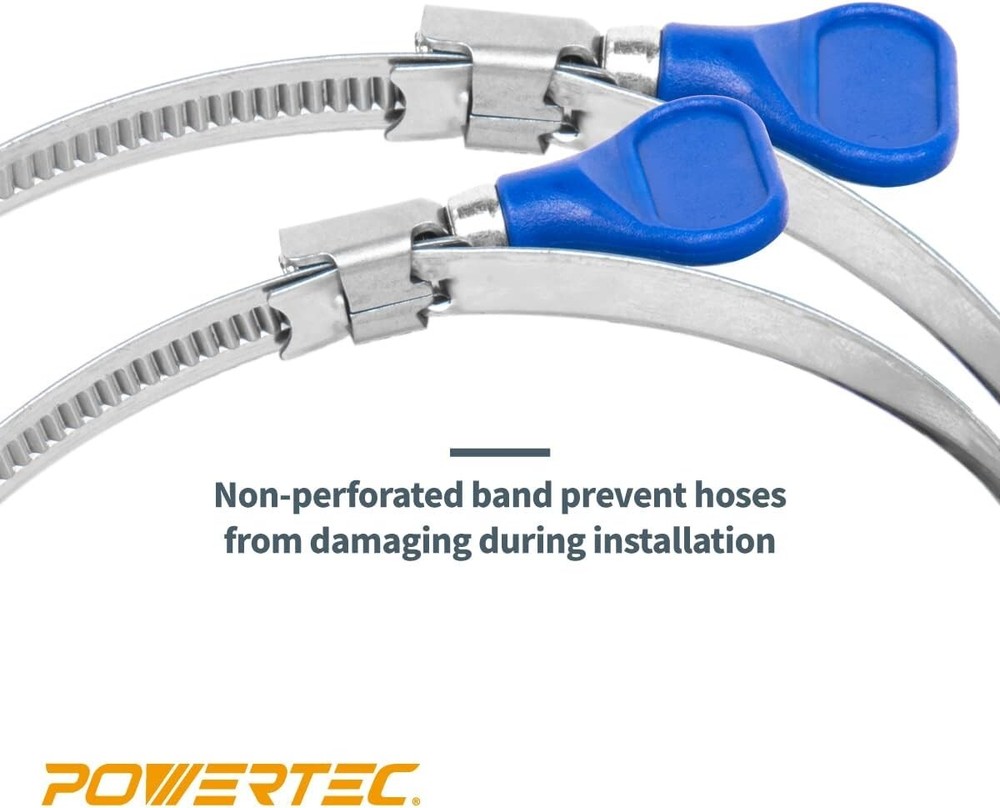 POWERTEC 4" Right Hand Keyed Bridge Hose Clamps | 10-Pack
