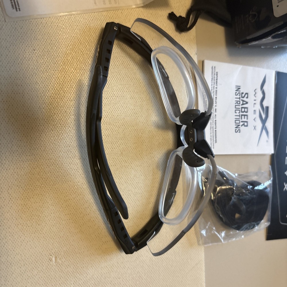 Wiley X Saber Advanced Clear Matte Black Frame With Rx Insert