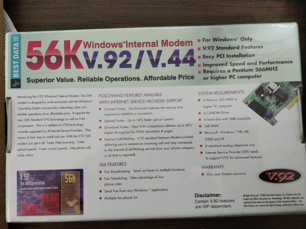 Best Data Smart One (56SF92) 56 Kbps