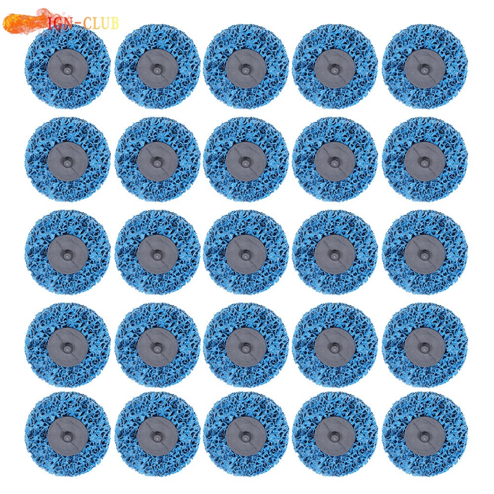 3 Inch 25 Pack Quick Change Easy Strip & Clean Discs For Paint Rust Blue