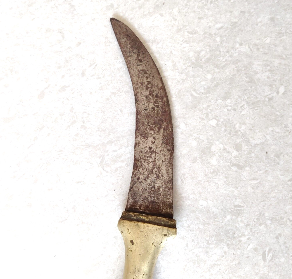 Antique Iron Blade Dagger Khanjar With German Silver Handle Original Old DG123