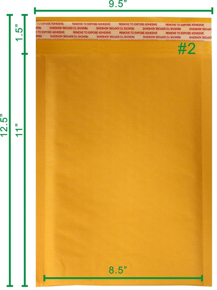 SuperPackage®200 #2 8.5 X 11 Kraft Bubble Mailers Padded Envelopes