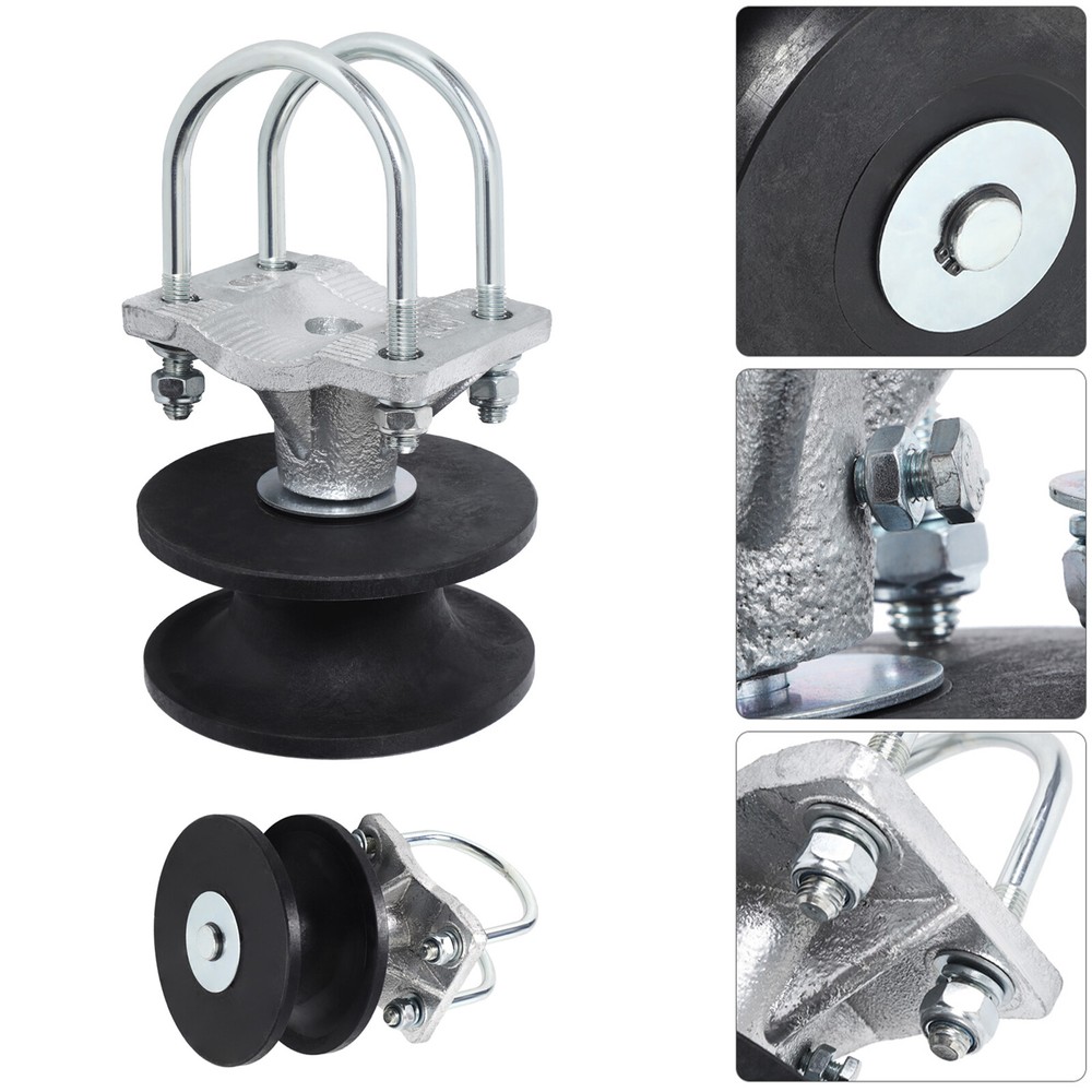 4"  Round Post x2 1/2" Round Gate Heavy Duty Nylon Cantilever Roller Gate Roller