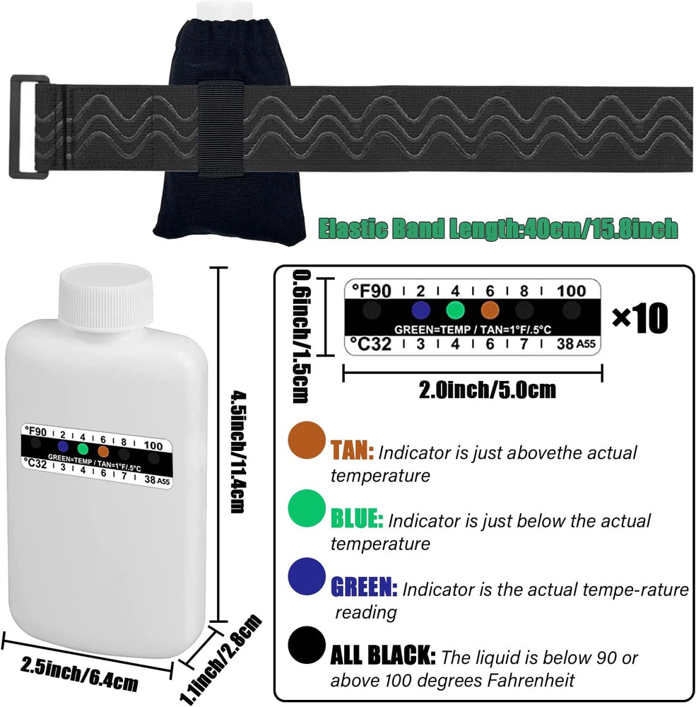 14 Pcs Urine Test Complete Kit,Includes 2 Empty Bottles,10 Adhesive Temperature