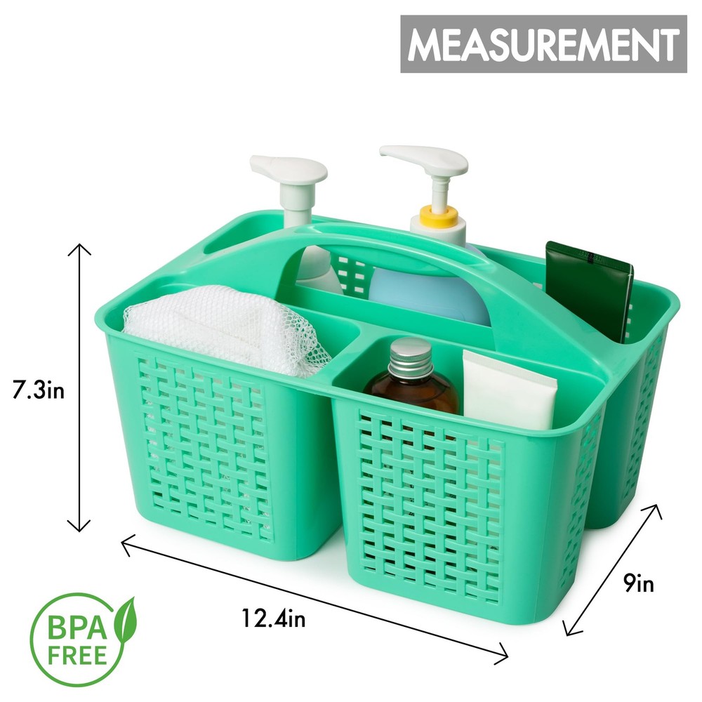 Portable Shower Caddy, Caddy Organizer with Handle, Plastic Shower Basket Hol...