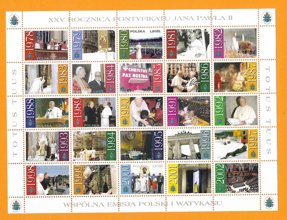 (J382) VATICAN JOINT ISSUE : 2003 TRAVELS POLISH VERSION MNH